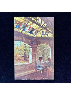 Vintage Postcard 1967 Indiana University B.S. Ball State Rivalry Rose Well House